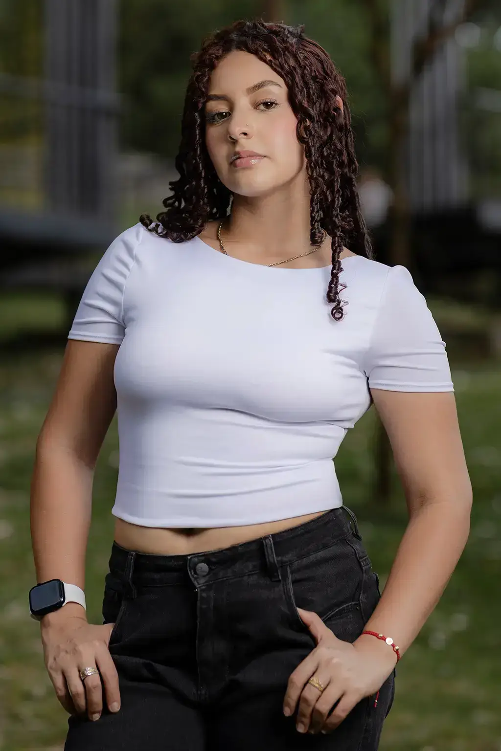 Croptop manga corta escote en U